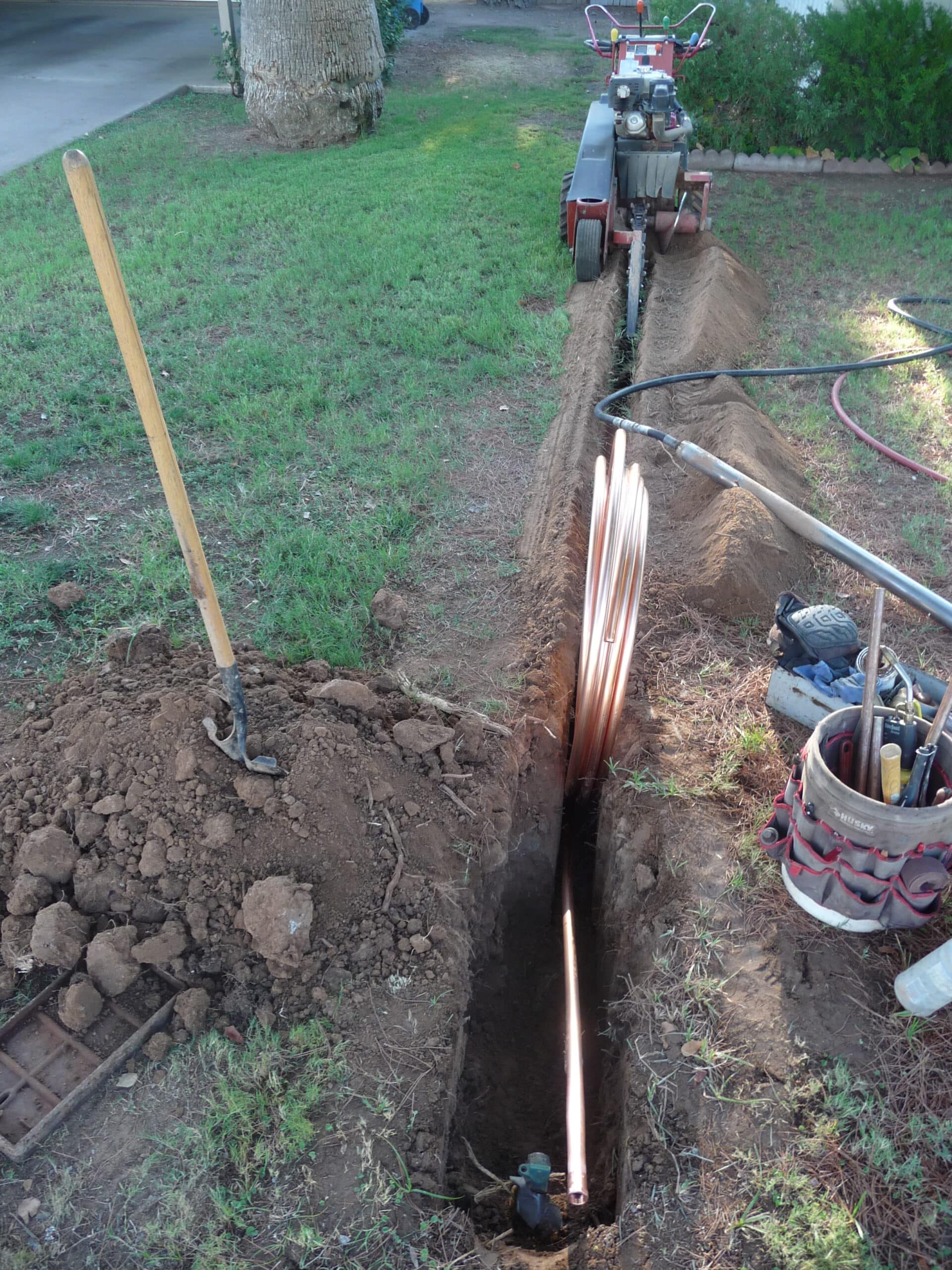 Civil plumbing work being done